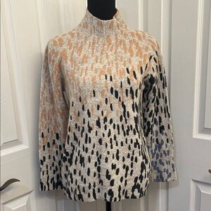 NIC+ZOE spotted turtle neck sweater